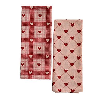 Celebrate Together™ Valentine's Day Heart Plaid Kitchen Towel 2-pk.