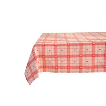 Celebrate Together™ Valentine's Day Heart Plaid Woven Tablecloth