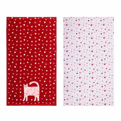 Celebrate Together™ Valentine's Day Cat Hearts Kitchen Towel 2-pk.
