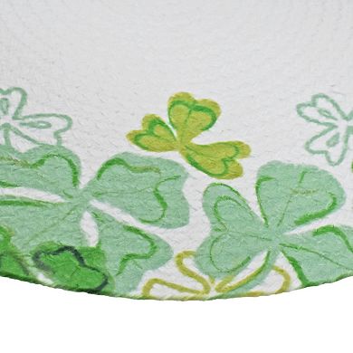 Celebrate Together St. Patrick's Day Shamrock Border Print Braid Placemat