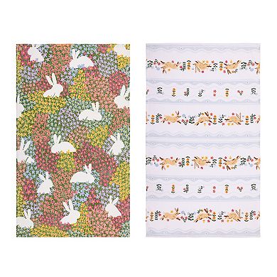 Celebrate Together Easter 2-pk. Rabbit Floral Field Kitchen Towels