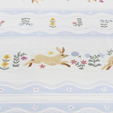 Celebrate Together Easter Rabbit Stripe Printed Woven Tablecloth