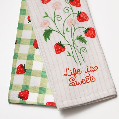 Celebrate Together Spring 2-pk. "Life Is Sweet" Strawberry Bunch Kitchen Towels