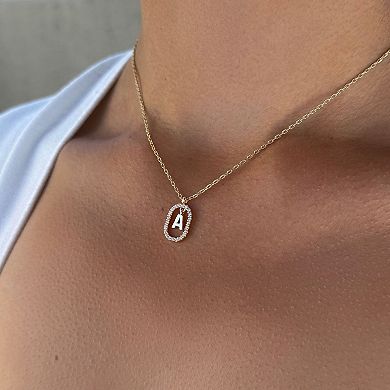Adornia 14k Gold Flash Plated Cubic Zirconia Frame Pendant Necklace