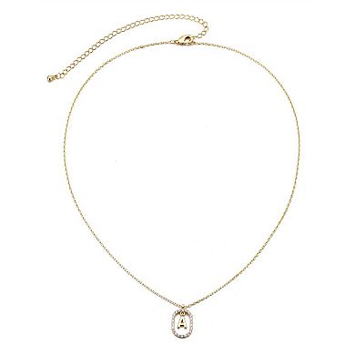 Adornia 14k Gold Flash Plated Cubic Zirconia Frame Pendant Necklace