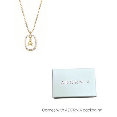 Adornia 14k Gold Flash Plated Cubic Zirconia Frame Pendant Necklace