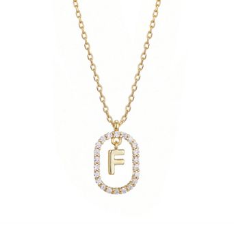 Adornia 14k Gold Flash Plated Cubic Zirconia Frame Pendant Necklace