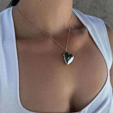 Adornia Initial Heart Locket Pendant Necklace