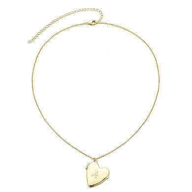 Adornia Initial Heart Locket Pendant Necklace