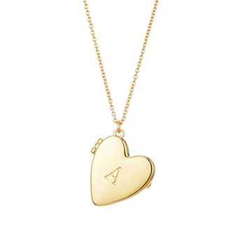 Adornia Initial Heart Locket Pendant Necklace