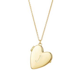 Adornia Initial Heart Locket Pendant Necklace