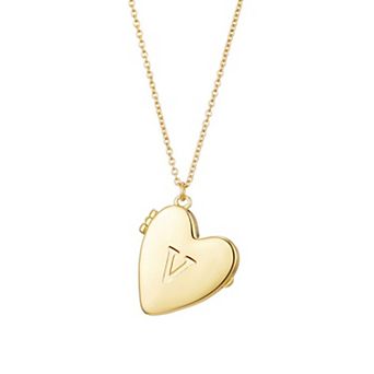 Adornia Initial Heart Locket Pendant Necklace