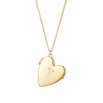Adornia Initial Heart Locket Pendant Necklace