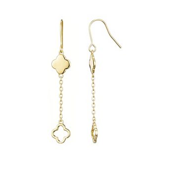 Adornia 14k Gold Plated Clover Drop Earrings