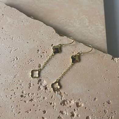 Adornia 14k Gold Plated Clover Drop Earrings