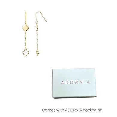 Adornia 14k Gold Plated Clover Drop Earrings