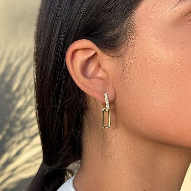 Adornia 14k Gold Plated Crystal Drop Earrings