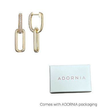 Adornia 14k Gold Plated Crystal Drop Earrings