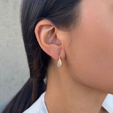 Adornia 14k Gold Flash Plated Cubic Zirconia Teardrop Wire Earrings