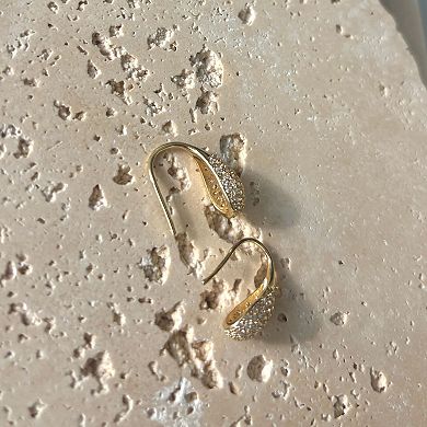 Adornia 14k Gold Flash Plated Cubic Zirconia Teardrop Wire Earrings