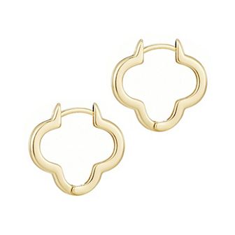 Adornia 14k Gold Plated Clover Hoop Earrings