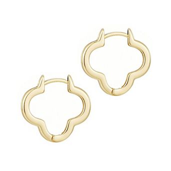 Adornia 14k Gold Plated Clover Hoop Earrings