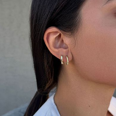 Adornia 14k Gold Plated 3-Pair Hoop Earring Set