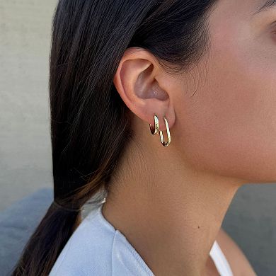 Adornia 14k Gold Plated 3-Pair Hoop Earring Set