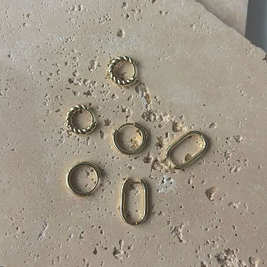 Adornia 14k Gold Plated 3-Pair Hoop Earring Set