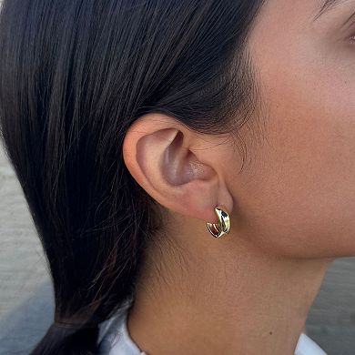 Adornia 14k Gold Plated Set of 3 Hoop Earrings
