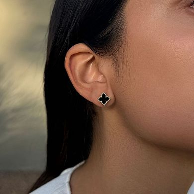 Adornia 14k Gold Plated Clover Stud 2-Pair Earring Set