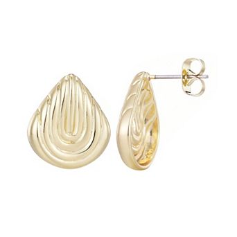 Adornia 14k Gold Plated Deco Stud Earrings