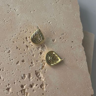 Adornia 14k Gold Plated Deco Stud Earrings