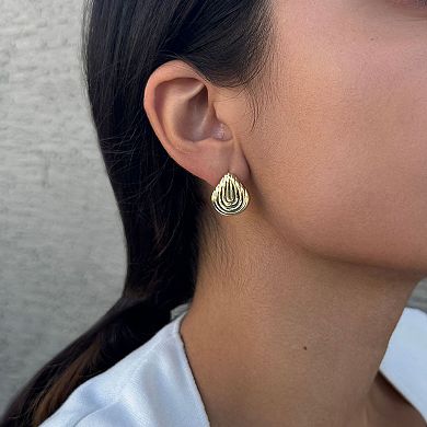 Adornia 14k Gold Plated Deco Stud Earrings