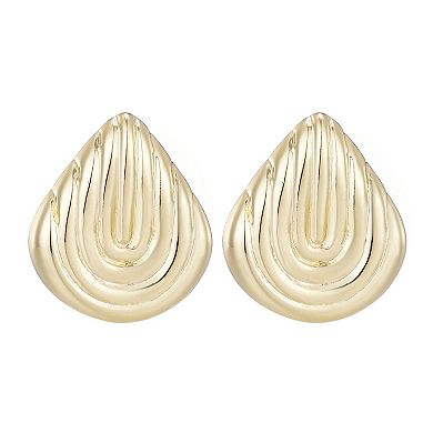Adornia 14k Gold Plated Deco Stud Earrings