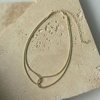 Adornia 14k Gold Plated Interlocking Rope Chain Necklace