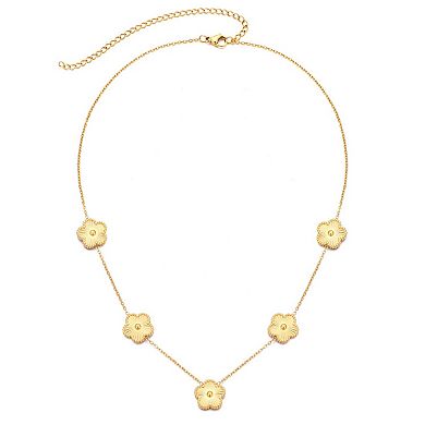 Adornia Tarnish Resistant 14k Gold Plated 5-Leaf Clover Pendant Necklace