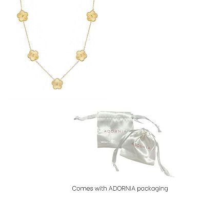 Adornia Tarnish Resistant 14k Gold Plated 5-Leaf Clover Pendant Necklace