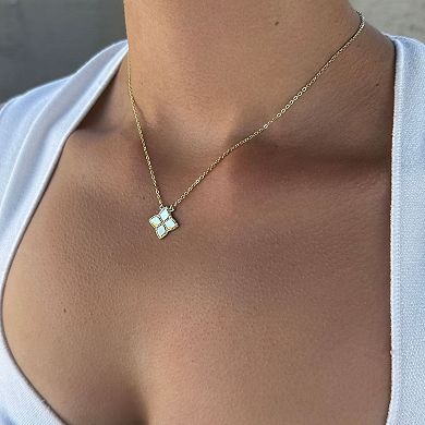 Adornia 14k Gold Plated Clover Pendant Necklace
