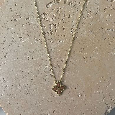 Adornia 14k Gold Plated Clover Pendant Necklace