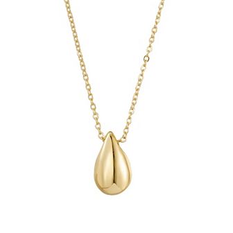 Adornia 14k Gold Plated Teardrop Pendant Necklace