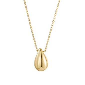 Adornia 14k Gold Plated Teardrop Pendant Necklace