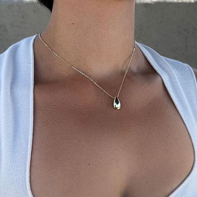 Adornia 14k Gold Plated Teardrop Pendant Necklace