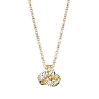 Adornia 14k Gold Flash Plated Cubic Zirconia Braided Knot Pendant Necklace