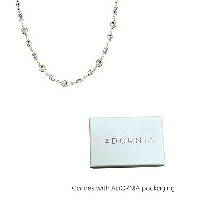 Adornia 14k Gold Plated Mixed Shape Crystal Necklace