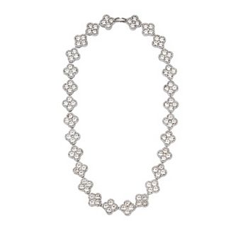 Adornia Crystal Clover Link Chain Necklace