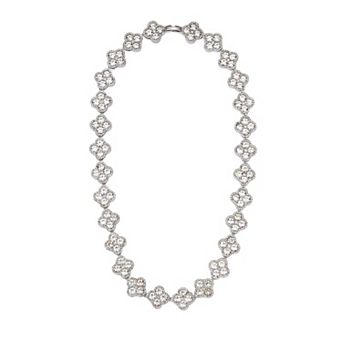 Adornia Crystal Clover Link Chain Necklace