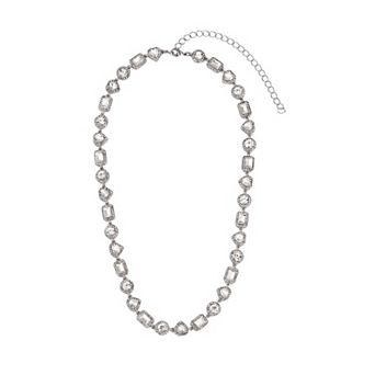 Adornia Crystal Halo Heart Chain Necklace