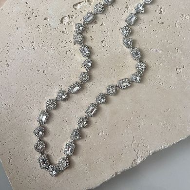 Adornia Crystal Halo Heart Chain Necklace