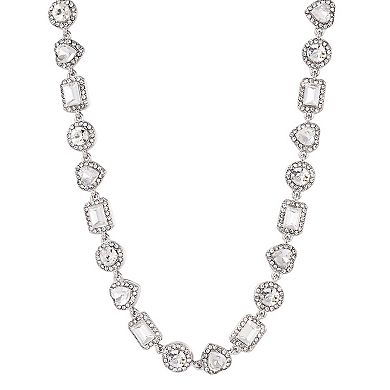 Adornia Crystal Halo Heart Chain Necklace